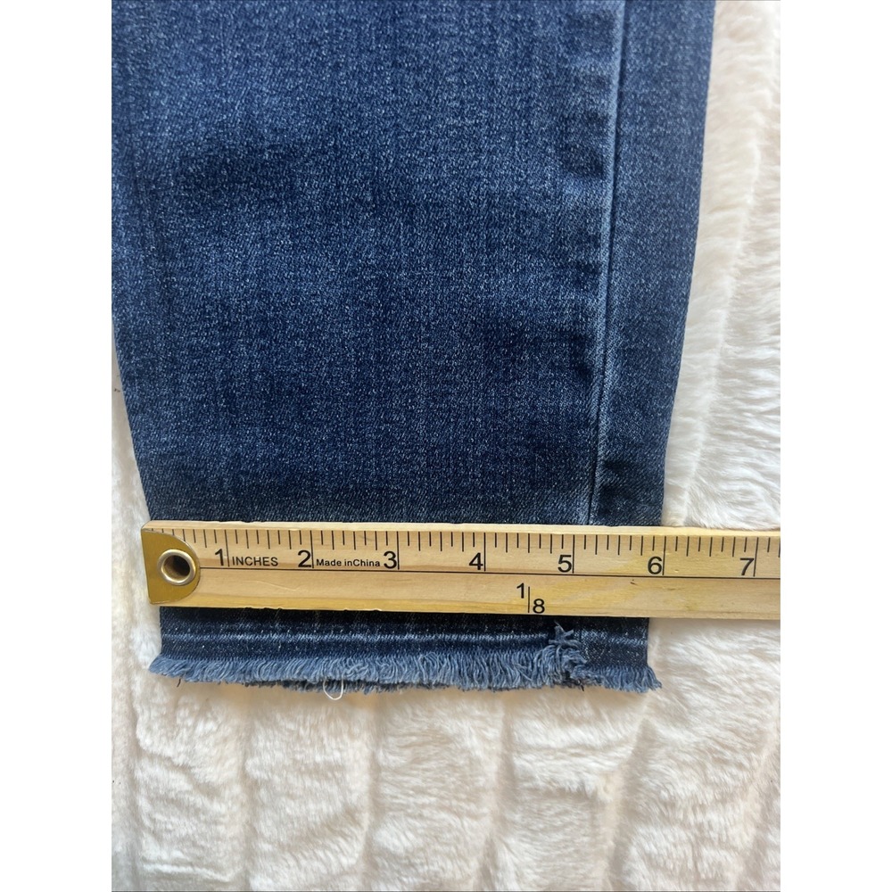 J Jill Denim Women 8P Blue Authentic Fit Slim Ankle Jeans Mid Rise Frayed - Picture 7 of 8